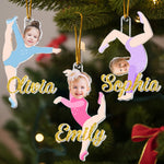 Girls Gymnastic Christmas Ornament - Personalized Acrylic Photo Ornament