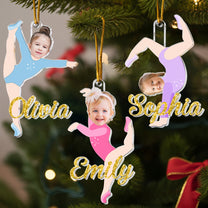 Girls Gymnastic Christmas Ornament - Personalized Acrylic Photo Ornament