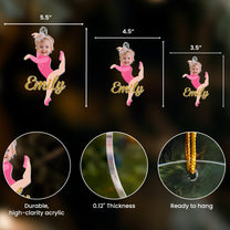 Girls Gymnastic Christmas Ornament - Personalized Acrylic Photo Ornament