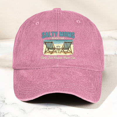 Girls Just Wanna Have Sun - Personalized Distressed Denim Cap