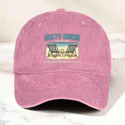 Girls Just Wanna Have Sun - Personalized Distressed Denim Cap