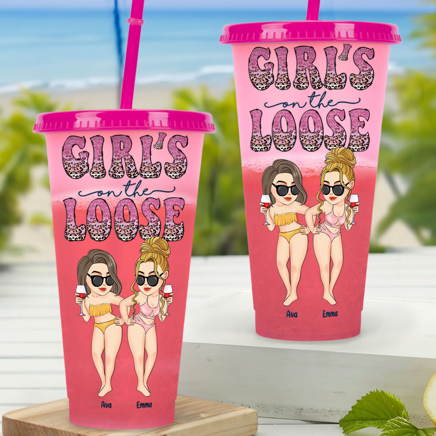 Girl's On The Loose - Personalized Color Changing Cup