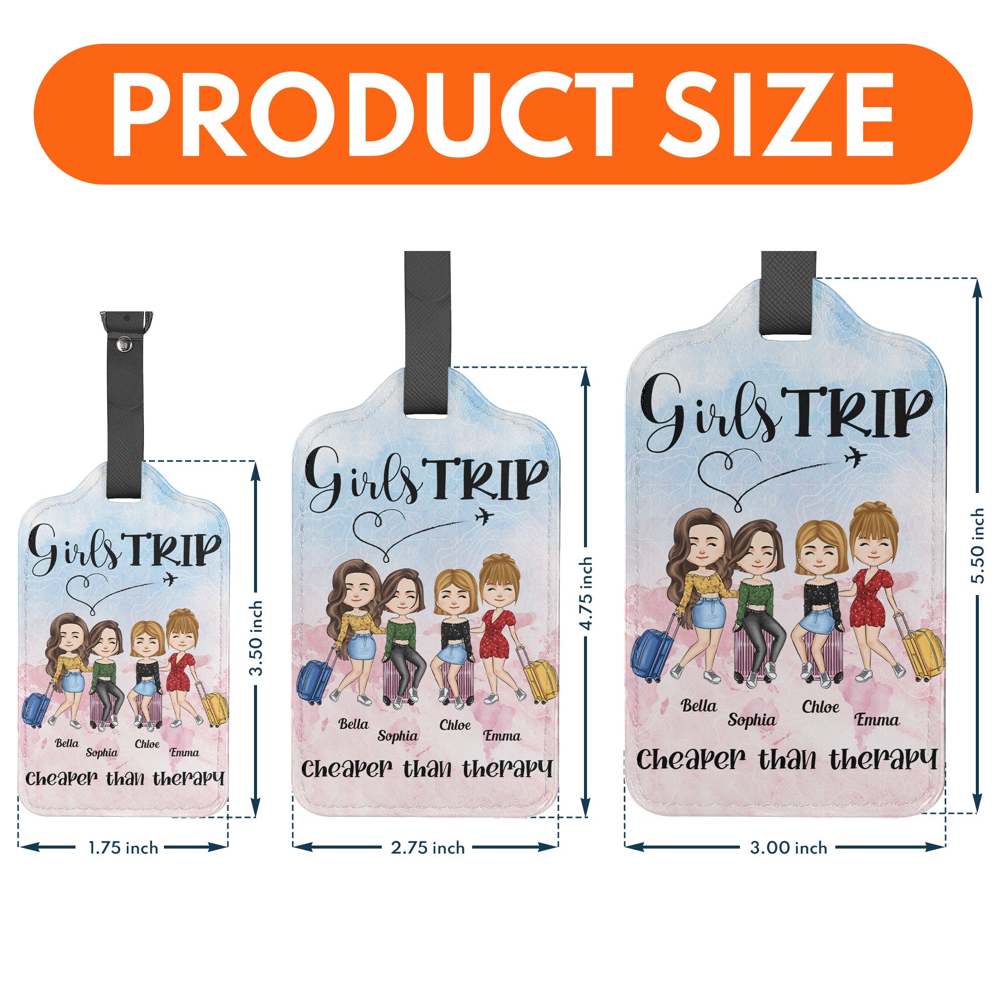Girls Trip Is Cheaper Than Therapy - Personalized Luggage Tag