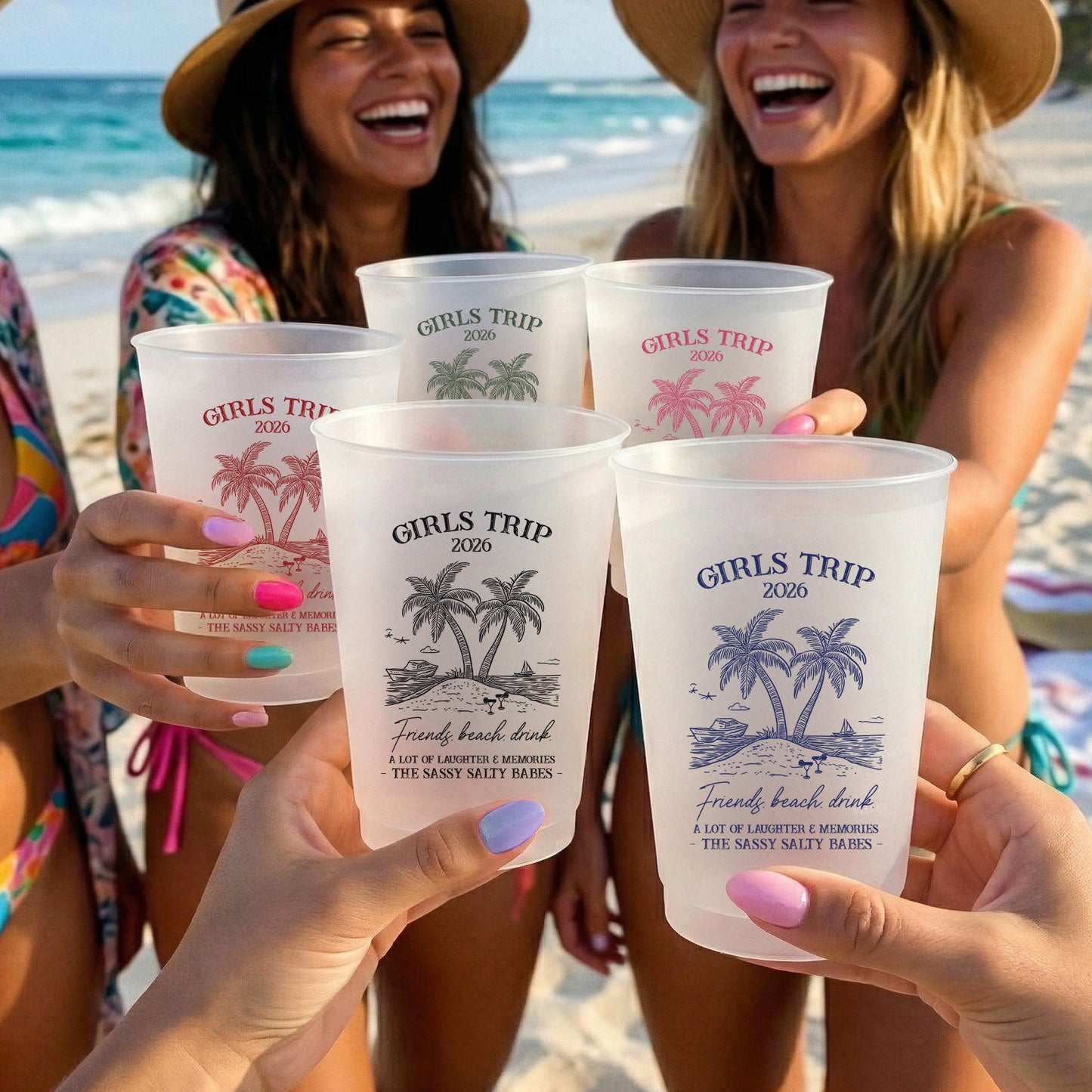 Girls Trip Summer Time - Personalized Cups