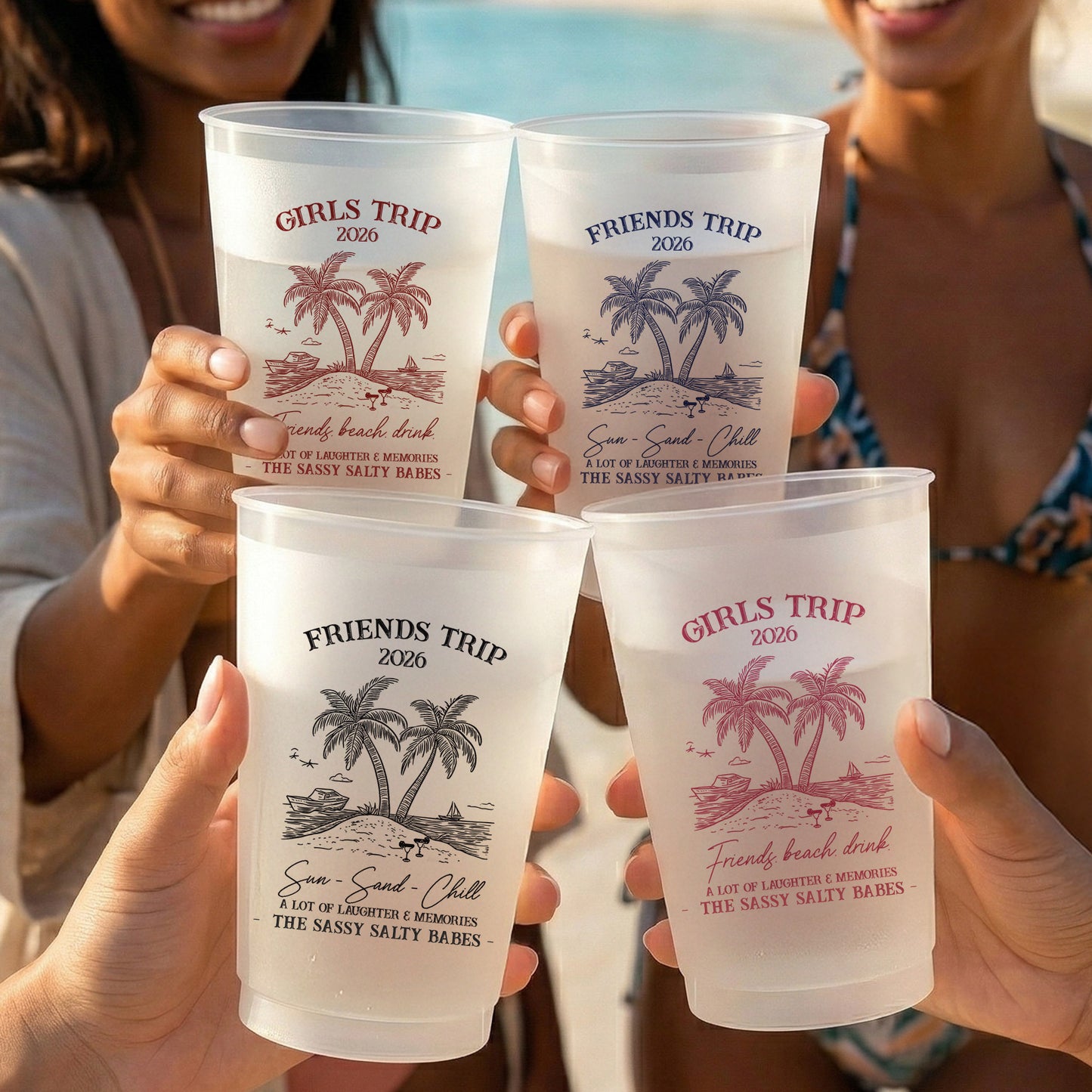 Girls Trip Summer Time - Personalized Cups