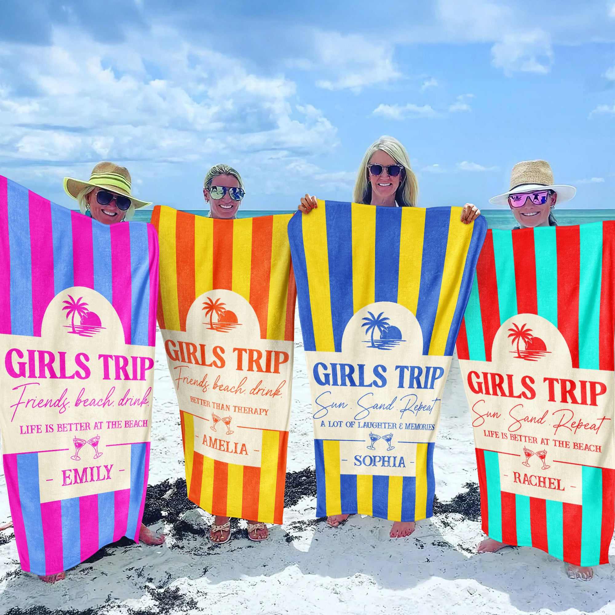 Girls-Trip-Summer-Colorful-Style-Personalized-Beach-Towel-2