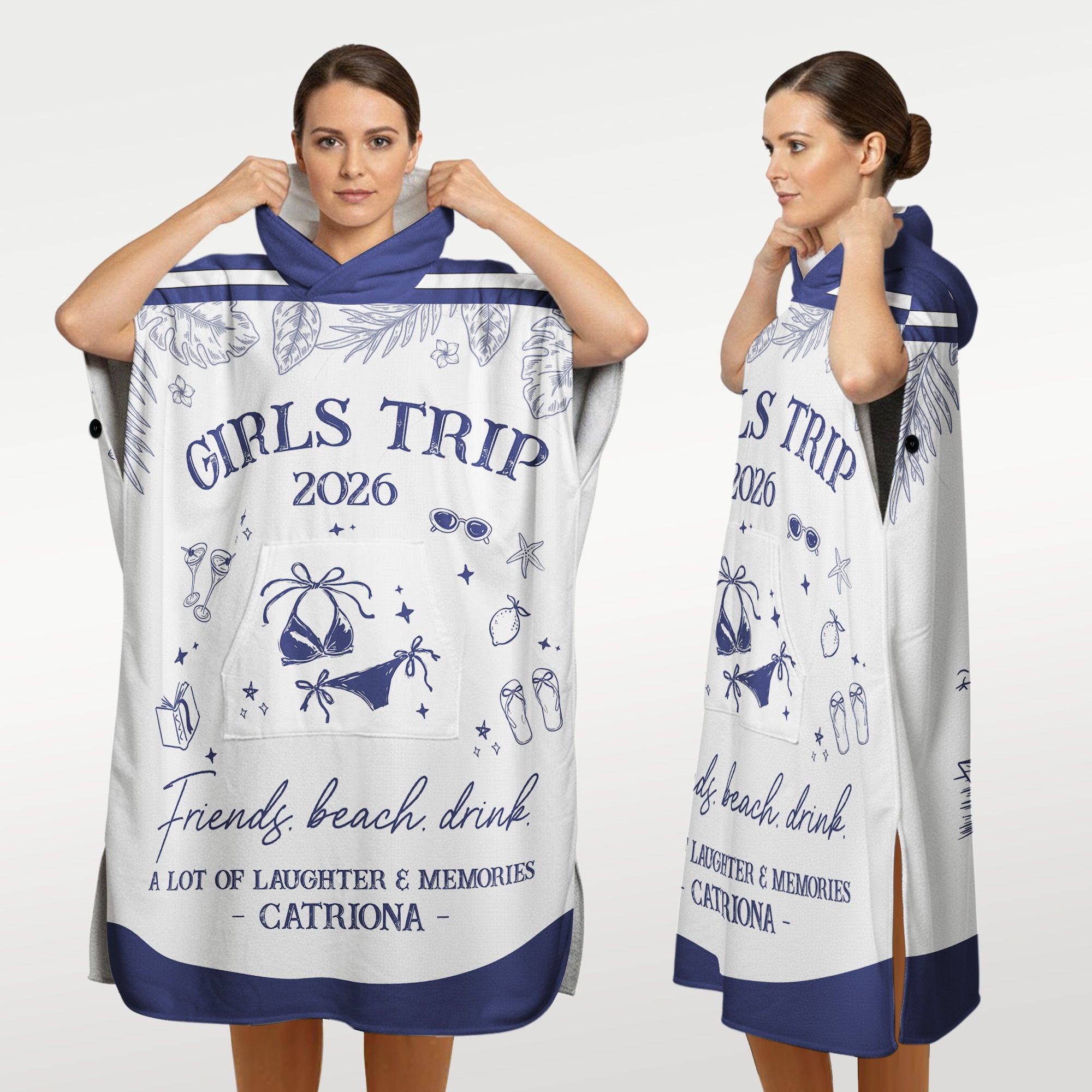Girls-Trip-Summer-Time-Hooded-Personalized-Beach-Towel-2
