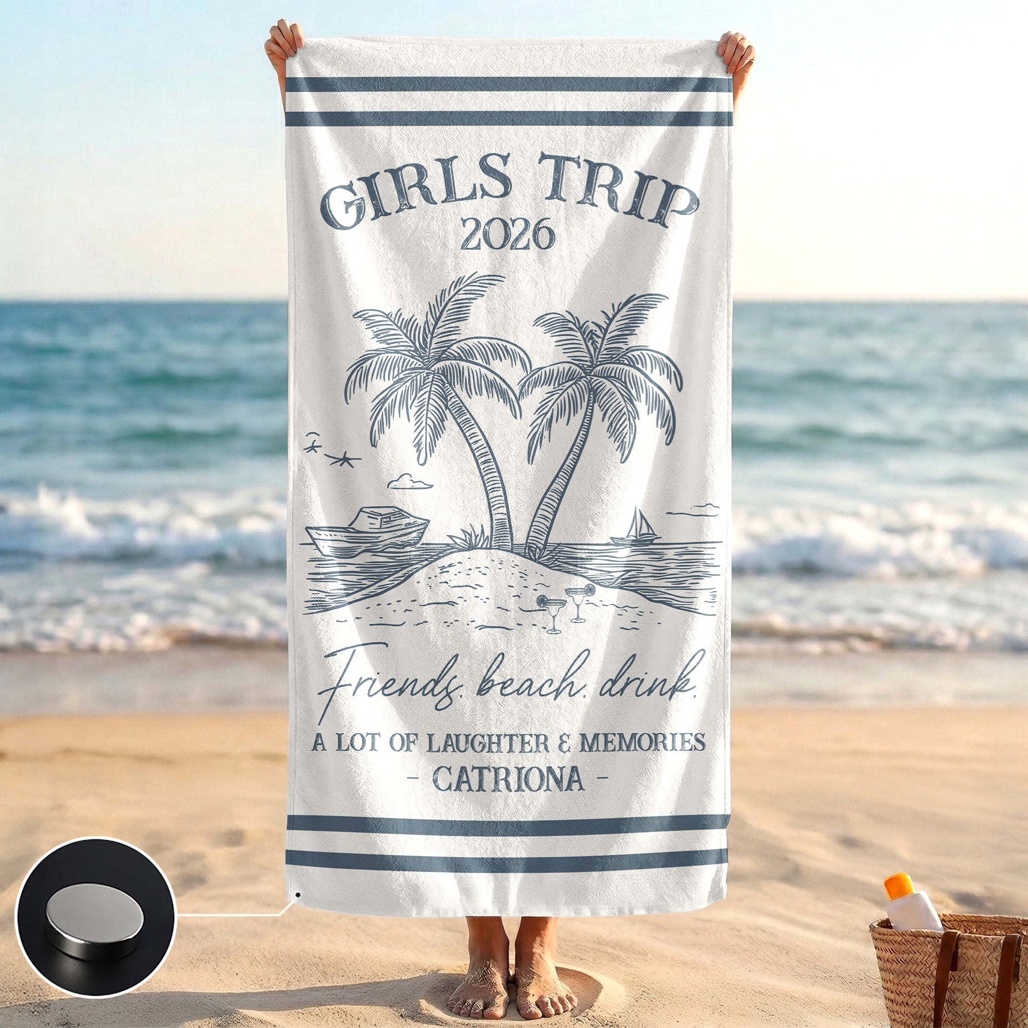 Girls-Trip-Summer-Time-In-Style-Personalized-Beach-Towel-1
