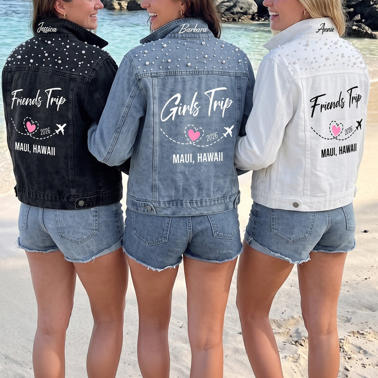 Girls-Trip-Vacation-Custom-Location,-Group-Matching-Friends-With-Pearl-Personalized-Denim-Jacket-(1.1)
