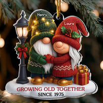 Gnome Couple Growing Old Together Since - Personalized Acrylic Ornament