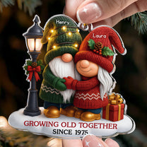 Gnome Couple Growing Old Together Since - Personalized Acrylic Ornament