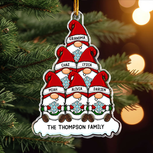 Gnome Family - Personalized Acrylic Ornament