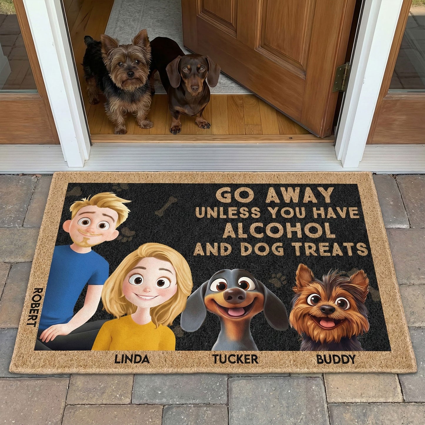 Go Away Unless You Have Dog Treats - Personalized Doormat