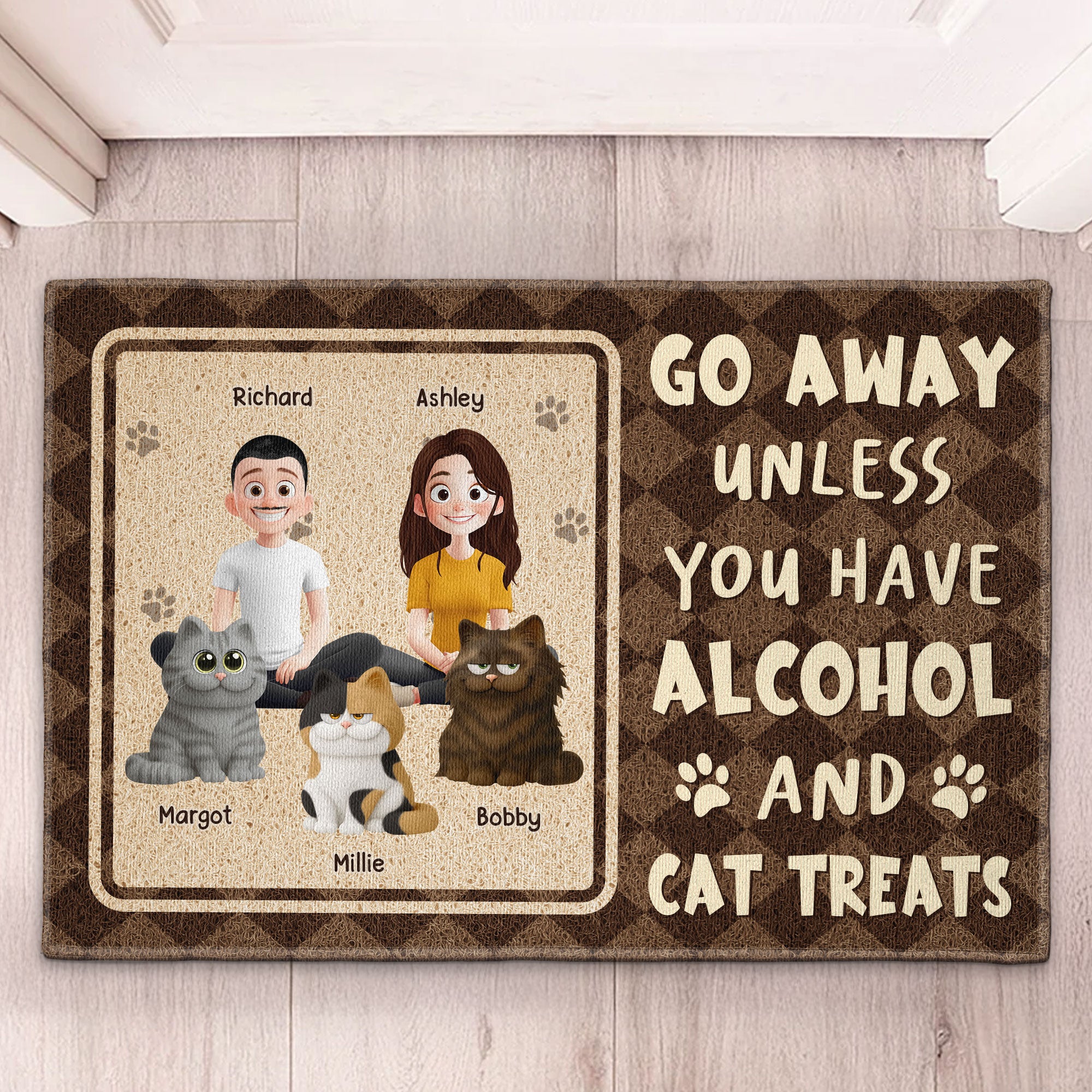 Go-Away-Unless-You-Have-Alcohol-And-Cat-Treats-Personalized-Doormat-1