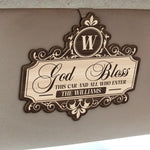 God Bless This Car And All Who Enter - Personalized Wooden Car Visor Clip