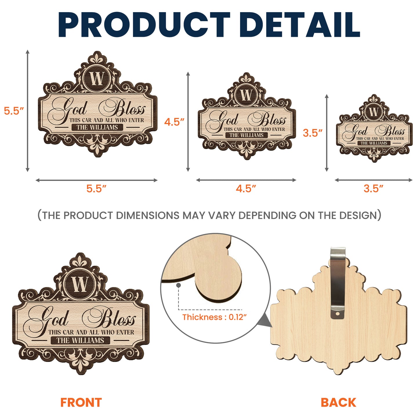 God Bless This Car And All Who Enter - Personalized Wooden Car Visor Clip