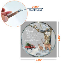 God Blessed The Broken Road Couple - Personalized Glass Ornament