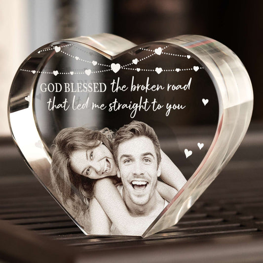 God Blessed The Broken Road - Custom 3D Crystal Photo