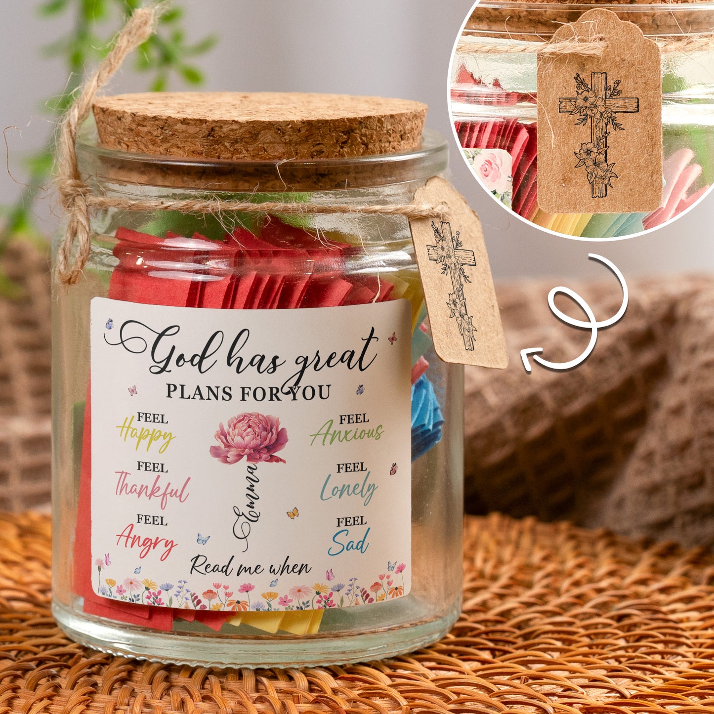 God Has Great Plans For You - Personalized Bible Verse Jar