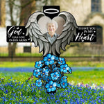 God Has You In His Arms I Have You In My Heart - Personalized Photo Metal Garden Stake