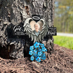 God Has You In His Arms I Have You In My Heart - Personalized Photo Metal Garden Stake