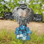 God Has You In His Arms I Have You In My Heart - Personalized Photo Metal Garden Stake