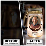 God Has You In His Arms - Personalized Photo Mason Jar Light