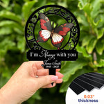 God Has You In His Arms Sympathy Remembrance - Personalized Photo Metal Garden Stake