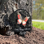 God Has You In His Arms Sympathy Remembrance - Personalized Photo Metal Garden Stake