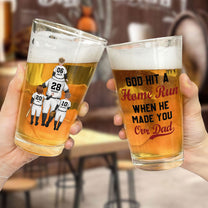 God Hit A Home Run - Personalized Beer Glass