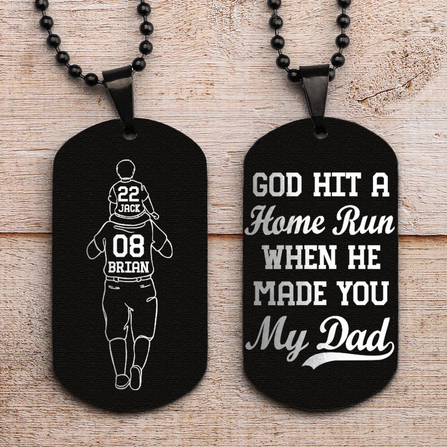 God Hit A Home Run - Personalized Dog Tag Necklace