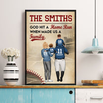 God Hit A Home Run When Made Us A Family - Personalized Poster