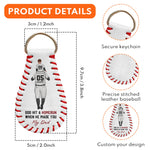 God Hit A Homerun When He Made You My Dad - Personalized Leather Baseball Keychain