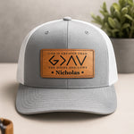 God Is Greater Than The Highs And Lows - Personalized Leather Patch Hat