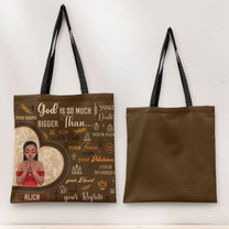 God Is So Much Bigger Than Your Fears Affirmation Gift - Personalized Tote Bag