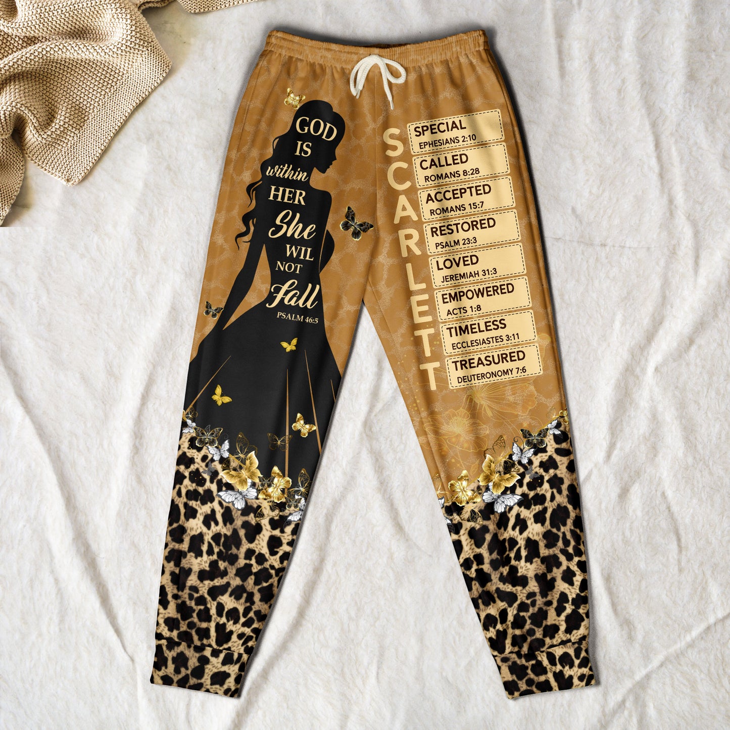 God Is Within Her Name In Bible - Personalized Sweatpants