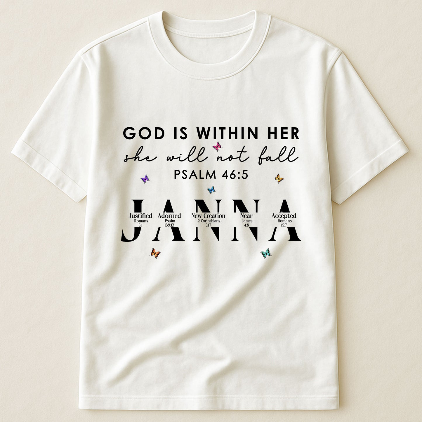 God Is Within Her She Will Not Fall With Name Letter In Bible - Personalized Shirt