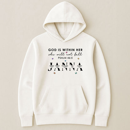 God Is Within Her She Will Not Fall With Name Letter In Bible - Personalized Shirt