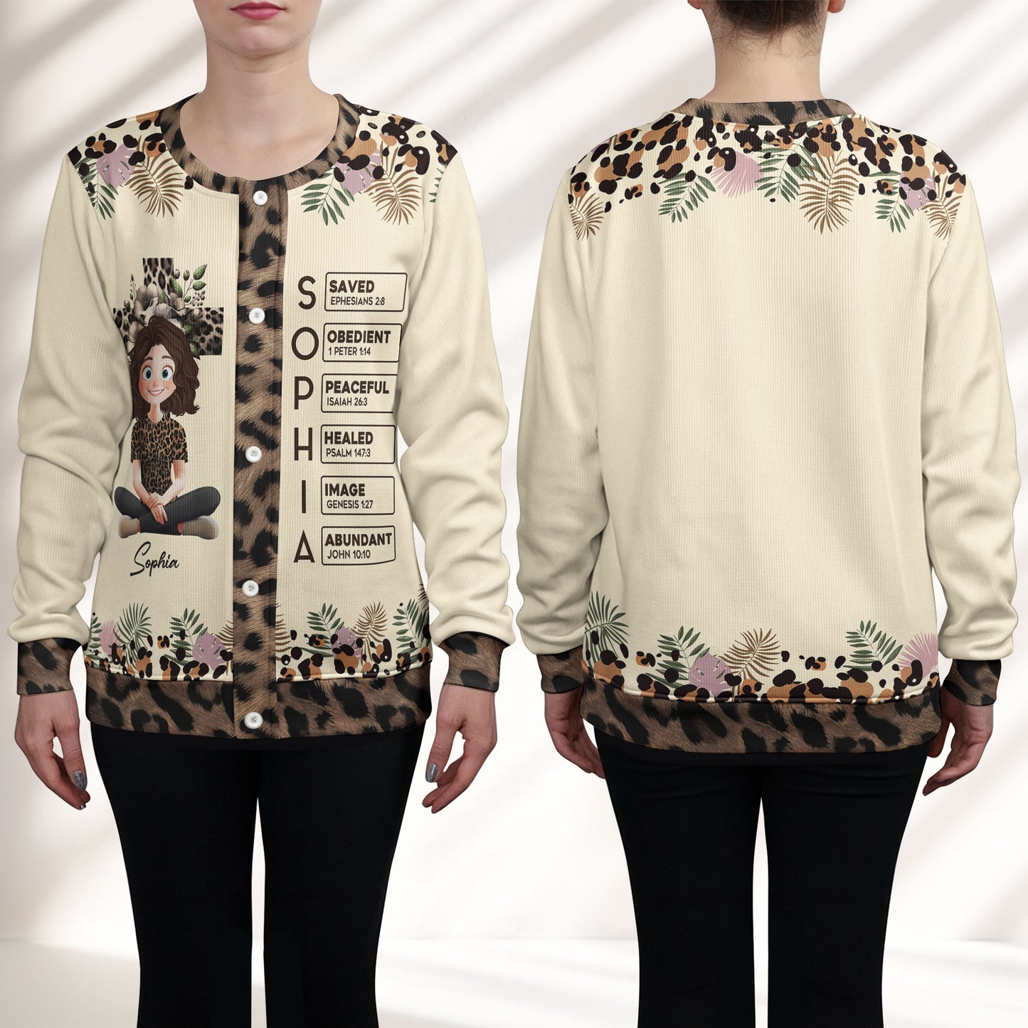 God Says I Am Affirmation - Personalized Crewneck Cardigan