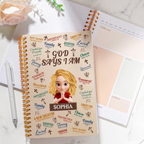 God Says I Am Bible Verse Affirmations Religious Gift - Personalized Prayer Journal