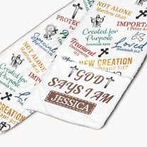 God Says I Am Bible Verses Affirmation - Personalized Fleece Scarf