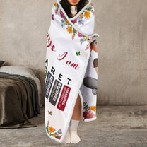 God Says I Am Cartoon With Name Letter In Bible - Personalized Wearable Blanket Hoodie