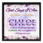 God Says I Am Christian Bible Gift - Personalized Name Stud Earrings