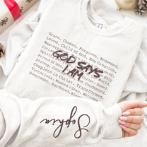 God Says I Am Christian Typewriter Bible Verse - Personalized Sweatshirt