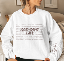God Says I Am Christian Typewriter Bible Verse - Personalized Sweatshirt