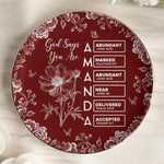God Says I Am Custom Name In Bible Verse Gifts For Her, Friends, Daughters - Personalized Jewelry Dish