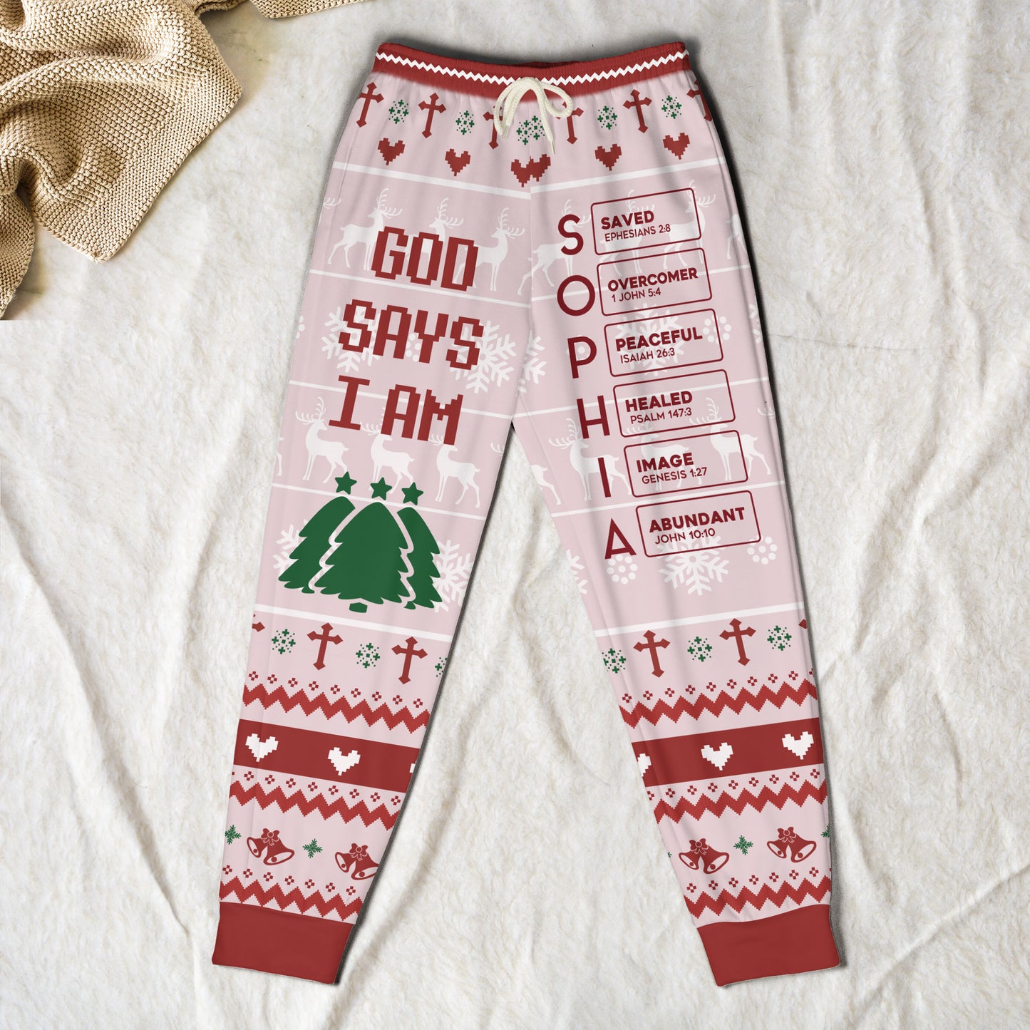 God Says I Am Custom Name Letter In Bible - Personalized Sweatpants