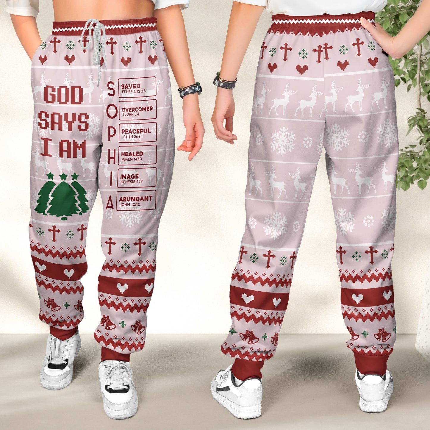 God Says I Am Custom Name Letter In Bible - Personalized Sweatpants