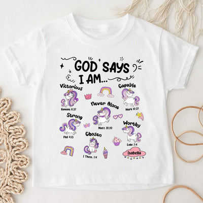 God Says I Am Kid Monster Truck - Personalized Shirt