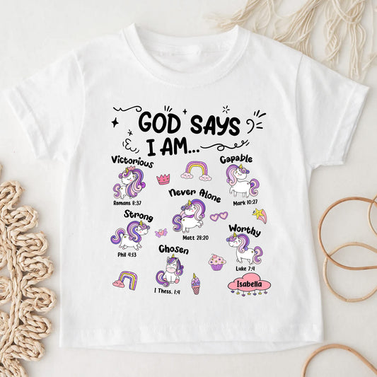 God Says I Am Kid Monster Truck - Personalized Shirt
